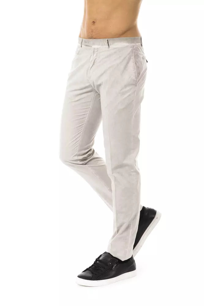 Uominitaliani Graue Baumwollhose für Herren im Casual Fit